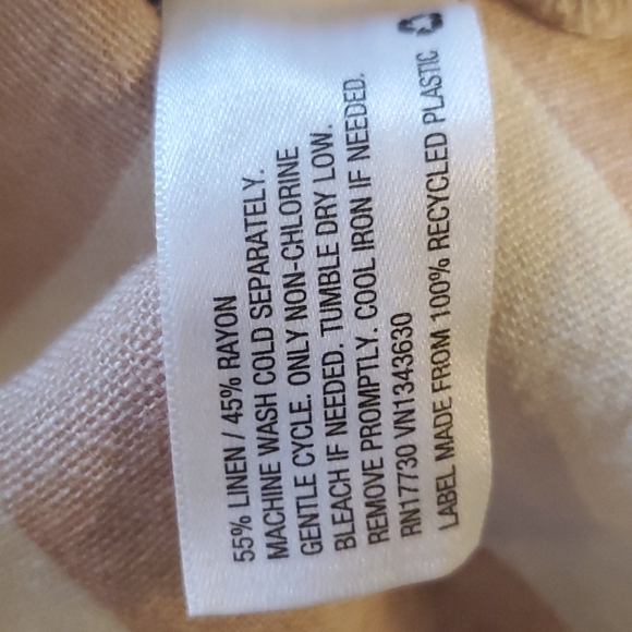 NWT A New Day Women's Linen Blend Peach/White Long Sleeve Shirt Dress - XXL - Picture 7 of 7